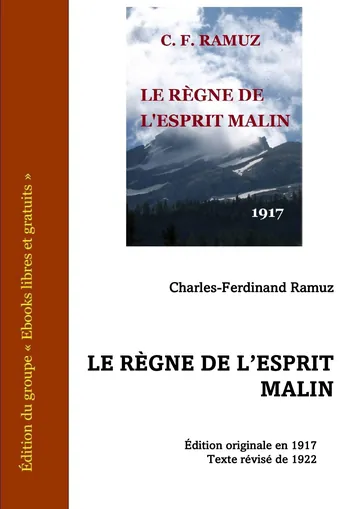 Le Règne de l'esprit malin de Charles-Ferdinand Ramuz, couverture du livre