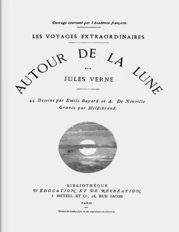 Autour de la Lune de Jules Verne, couverture du livre