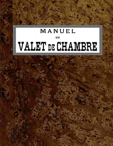 Manuel du Valet de Chambre / Contenant des indications sur la tenue, le langage, le service de table et des appartements, le soin des parquets, de l'argenterie, des cuivres, etc., la manière de recevoir et de répondre à la porte, etc., etc. d’Anonymous, couverture du livre