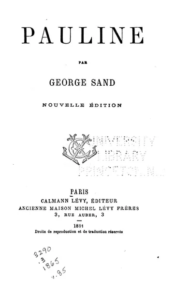 Pauline de George Sand, couverture du livre
