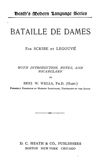 Bataille de dames d’Eugène Scribe, couverture du livre