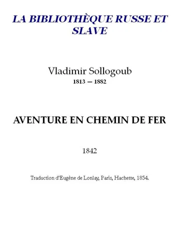 Aventure en chemin de fer de Vladimir Sollogoub, couverture du livre