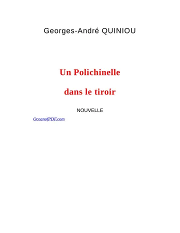 Un Polichinelle dans le tiroir. de Georges-andré QUINIOU, couverture du livre