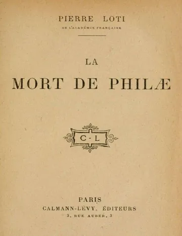 La mort de Philæ de Pierre Loti, couverture du livre