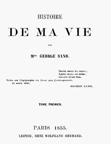 Histoire de ma Vie, Livre 1 (Vol. 1 - 4) de George Sand, couverture du livre