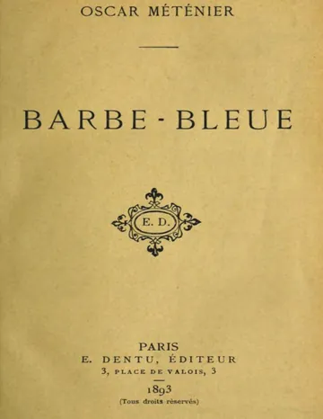 Barbe-bleue d’Oscar Méténier, couverture du livre