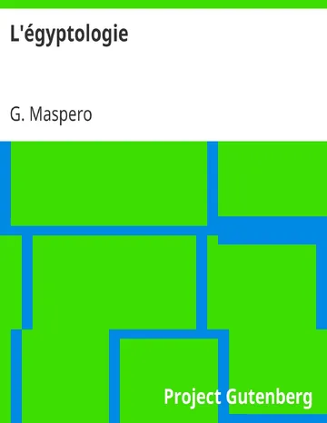 L'égyptologie de G. Maspero, couverture du livre