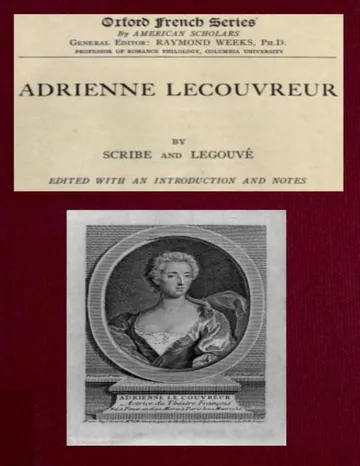 Adrienne Lecouvreur d’Ernest Legouvé, couverture du livre