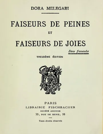 Faiseurs de peines et faiseurs de joies de Dora Melegari, couverture du livre