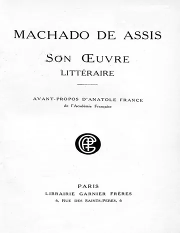 Machado de Assis, Son Oeuvre Littéraire d’Oliveira Lima, couverture du livre