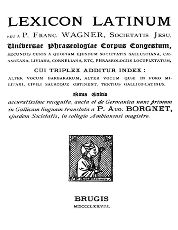 Lexicon Latinum de Franz Wagner, couverture du livre