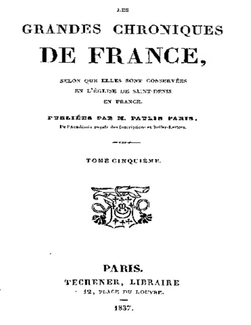 Les grandes chroniques de France (5/6) / selon que elles sont conservées en l'Eglise de Saint-Denis en France d’Unknown, couverture du livre
