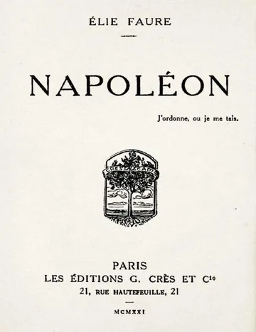 Napoléon d’Élie Faure, couverture du livre