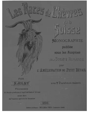 Les Races de chèvres de la Suisse de Nicolas Julmy, couverture du livre