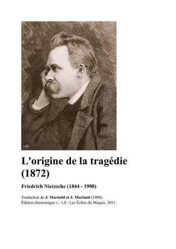 L'origine de la tragédie de Nietzsche, couverture du livre
