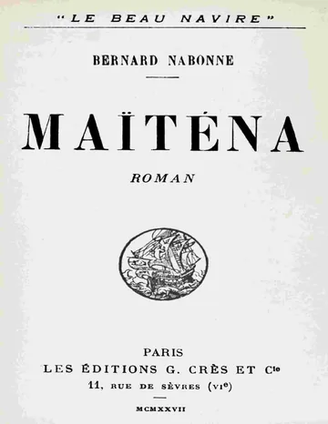 Maïténa de Bernard Nabonne, couverture du livre