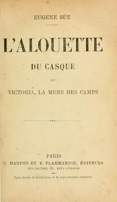 L’alouette Du Casque d’Eugène Sue, couverture du livre