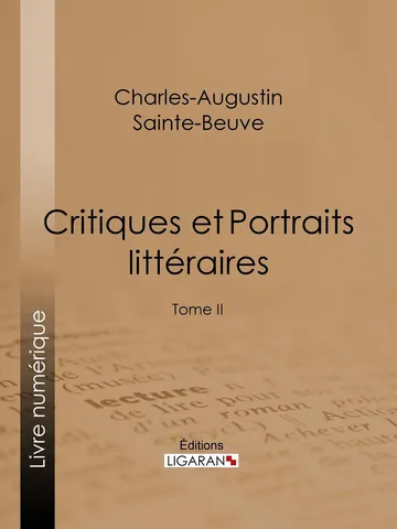 Portraits littéraires, Tome II de Charles Augustin Sainte-Beuve, couverture du livre