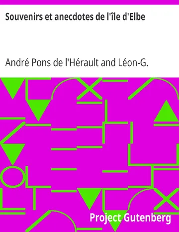 Souvenirs et anecdotes de l'île d'Elbe d’André Pons de l'Hérault, couverture du livre