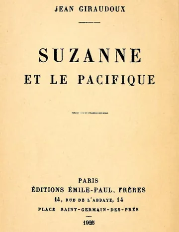 Suzanne et le Pacifique de Jean Giraudoux, couverture du livre