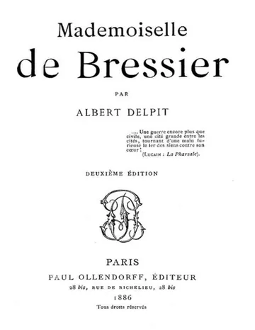 Mademoiselle de Bressier d’Albert Delpit, couverture du livre