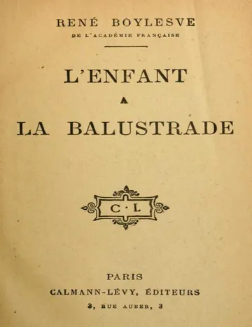 L'enfant à la balustrade de René Boylesve, couverture du livre