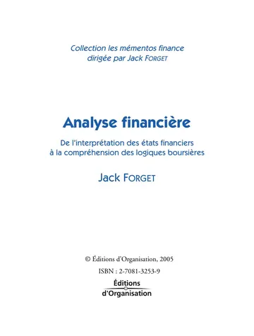 Analyse financie de Jack Forget, couverture du livre