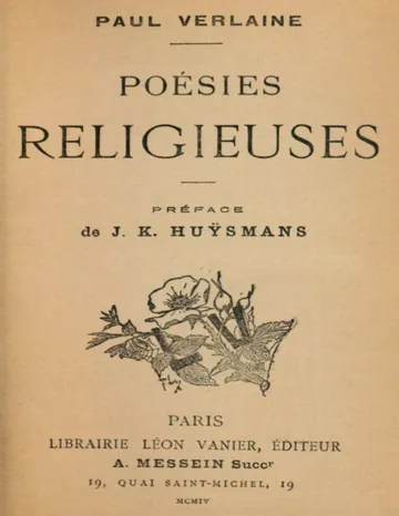 Poésies religieuses / Préface de J. K. Huÿsmans de Paul Verlaine, couverture du livre