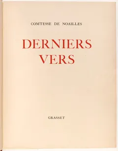 Derniers vers - Anna de Noailles