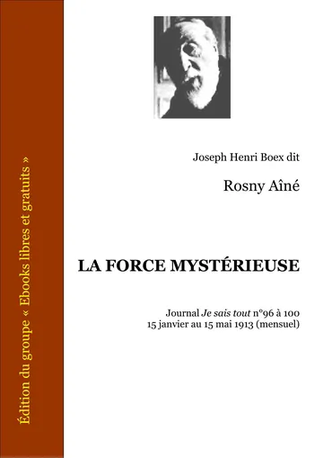 La Force Mystérieuse de Joseph Henri Boex dit Rosny Aîné, couverture du livre