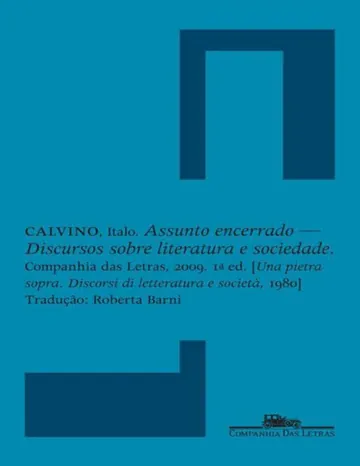 Assunto Encerrado de Italo Calvino, capa do livro