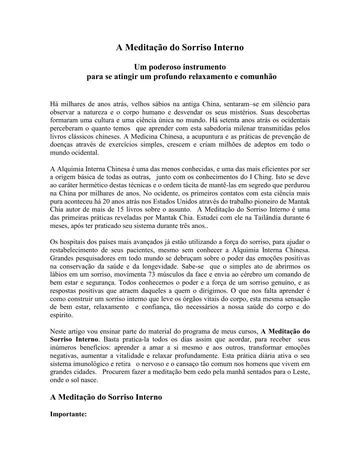 A Meditação do Sorriso Interno de Elly Brito, capa do livro