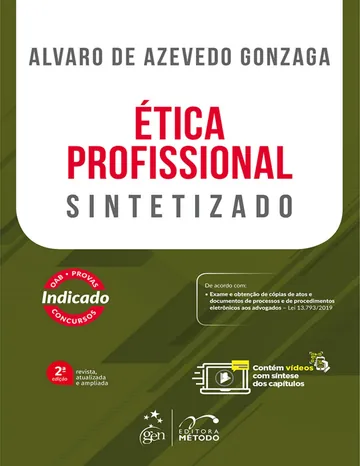 Ética Profissional de Alvaro de Azevedo Gonzaga, capa do livro