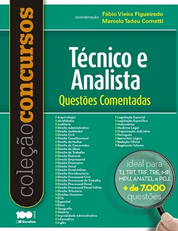 Técnico e Analista: Questões Comentadas de Fábio Vieira Figueiredo, Marcelo Tadeu Cometti, capa do livro