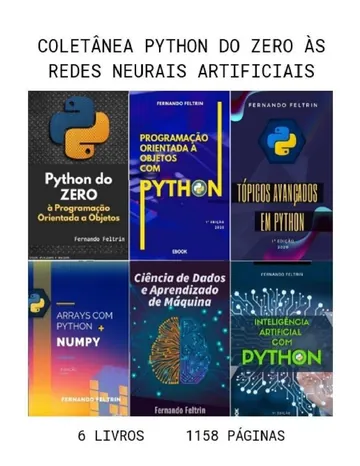 Coletânea Python do ZERO às Redes Neurais Artificiais de Fernando Feltrin, capa do livro