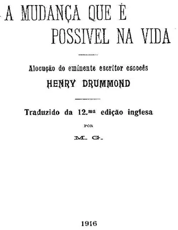A mudança que é possivel na vida de Henry Drummond, capa do livro