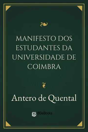 Manifesto dos Estudantes da Universidade de Coimbra de Antero de Quental, capa do livro