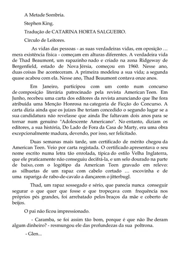 A Metade Sombria de Stephen King, capa do livro