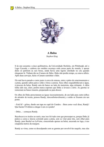 A Balsa de Stephen King, capa do livro