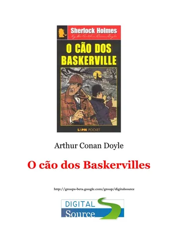 O Cão dos Baskervilles de Arthur Conan Doyle, capa do livro