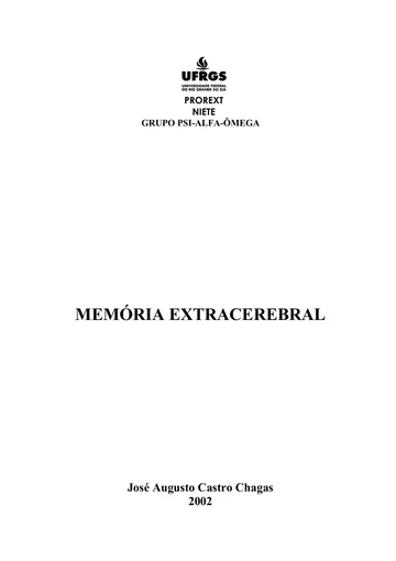 Memória Extracerebral de José Augusto Castro Chagas, capa do livro