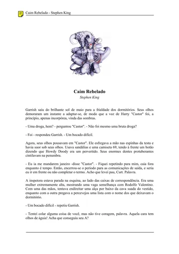 Caim Rebelado de Stephen King, capa do livro