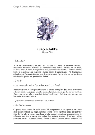 Campo de batalha de Stephen King, capa do livro