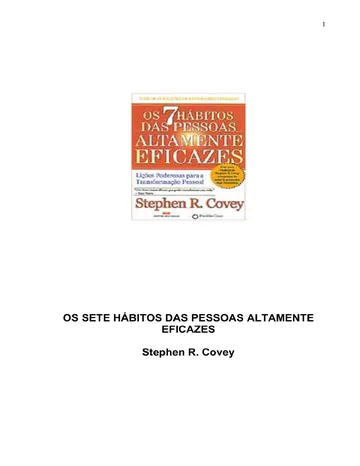 Os 7 Hábitos das Pessoas Altamente Eficazes de Stephen R. Covey, capa do livro
