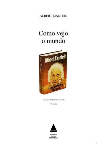 Como Vejo o Mundo de Albert Einstein, capa do livro