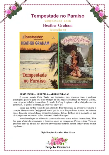 Tempestade no Paraíso de Heather Graham, capa do livro