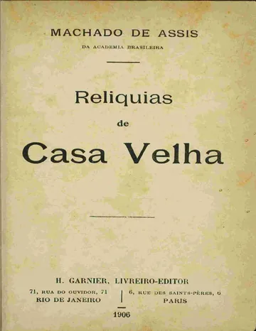 Relíquias de Casa Velha de Machado de Assis, capa do livro