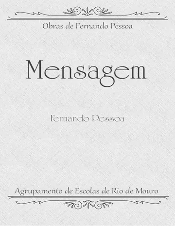 Mensagem de Fernando Pessoa, capa do livro