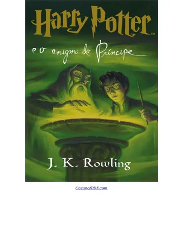 Harry Potter e o Enigma do Príncipe de J. K. Rowling, capa do livro