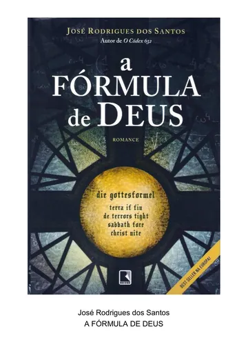 A Fórmula de Deus de José Rodrigues dos Santos, capa do livro